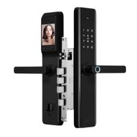 Cerradura inteligente digital Vlass Tech T9 con cámara, 6 modos de desbloqueo, 4 pestillos, negro